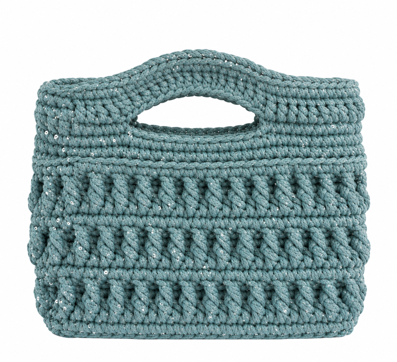 Tidal Blue, a handmade crochet 
 in recycled cotton