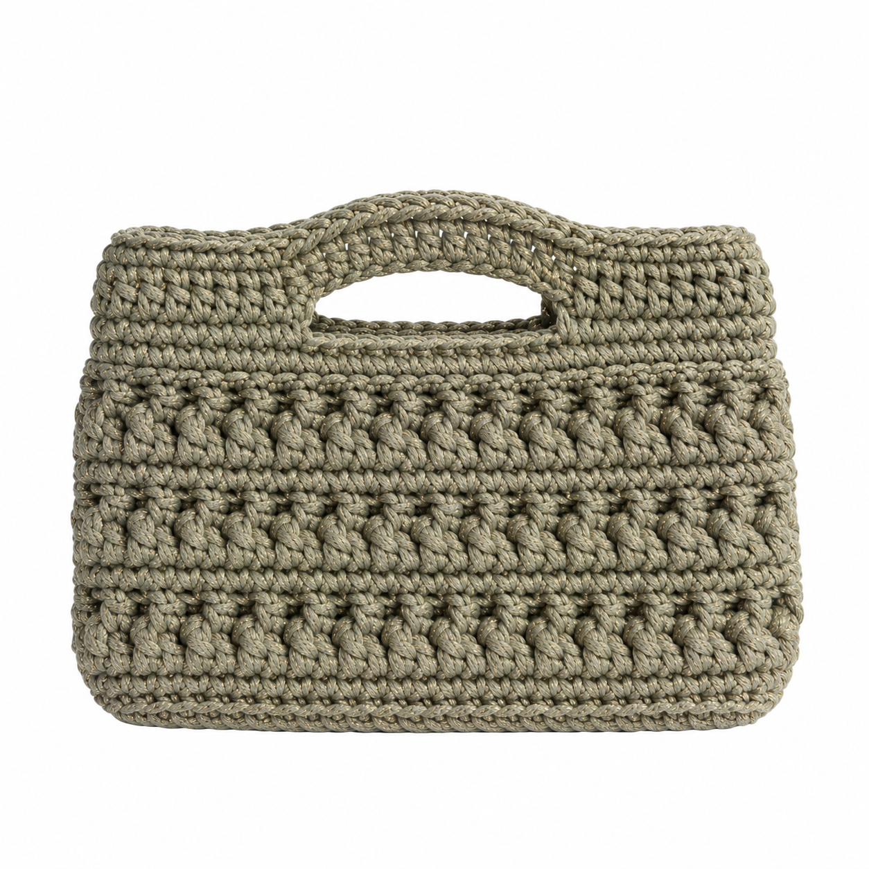 Golden Sage, a handmade crochet 
 in recycled cotton
