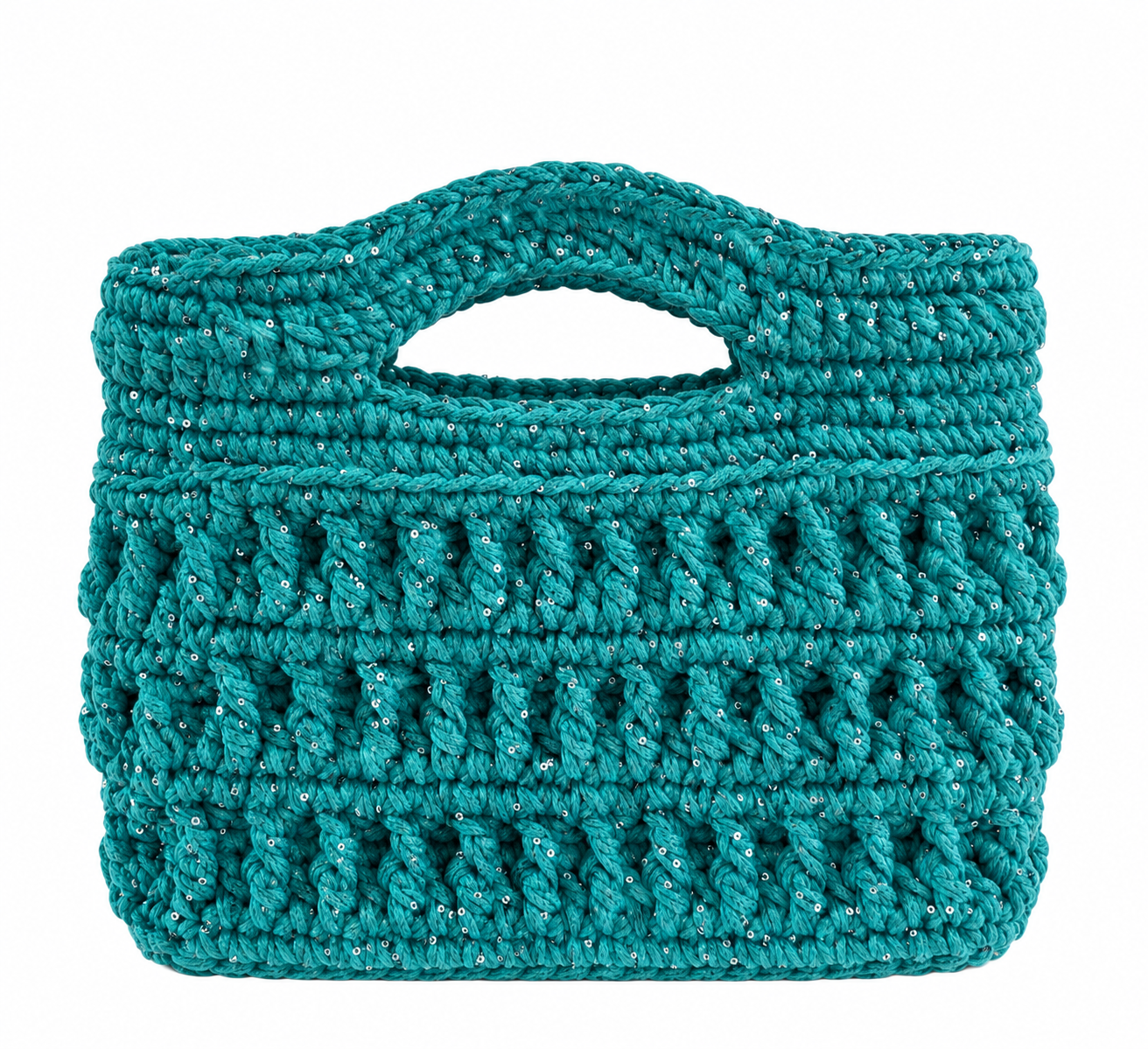 Teal Jade, a handmade crochet 
 in recycled cotton